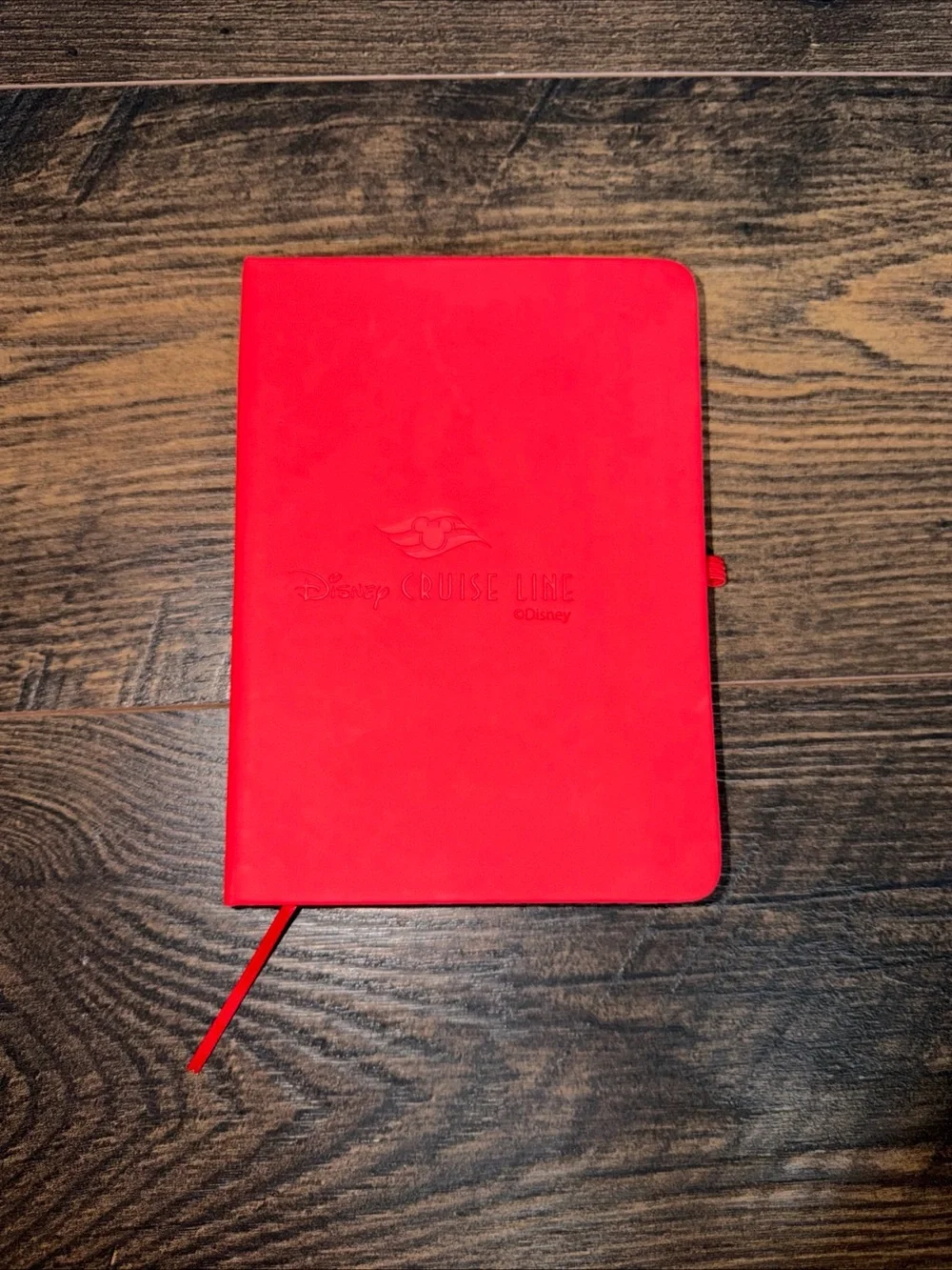 Disney Cruise Line Red Hardcover Journal Notebook Debossed Logo Elastic Closure